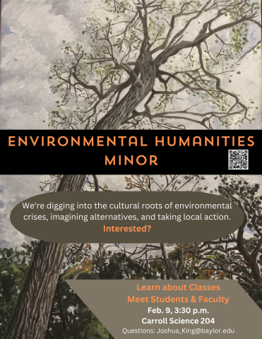 Environmental Humanities Minor Interest Meeting, 3:30 p.m. Feb. 9